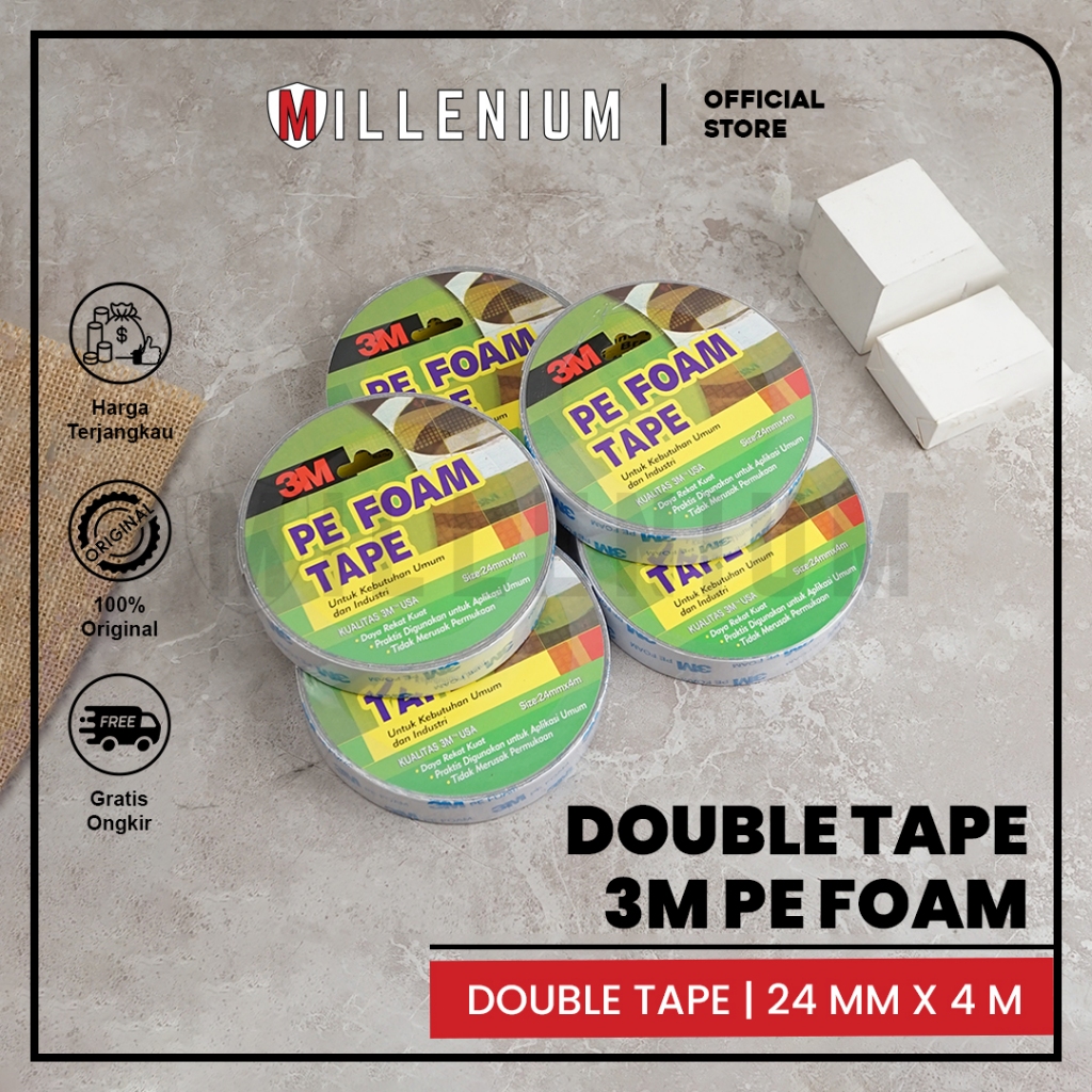 

Double Tape 3M Pe Foam SoIasi BB Busa 24MM x 4M Original High Quality