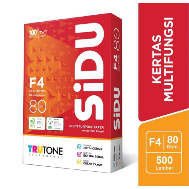 

KERTAS HVS SIDU F4 80 GSM (1 RIM) atau 500 LEMBAR