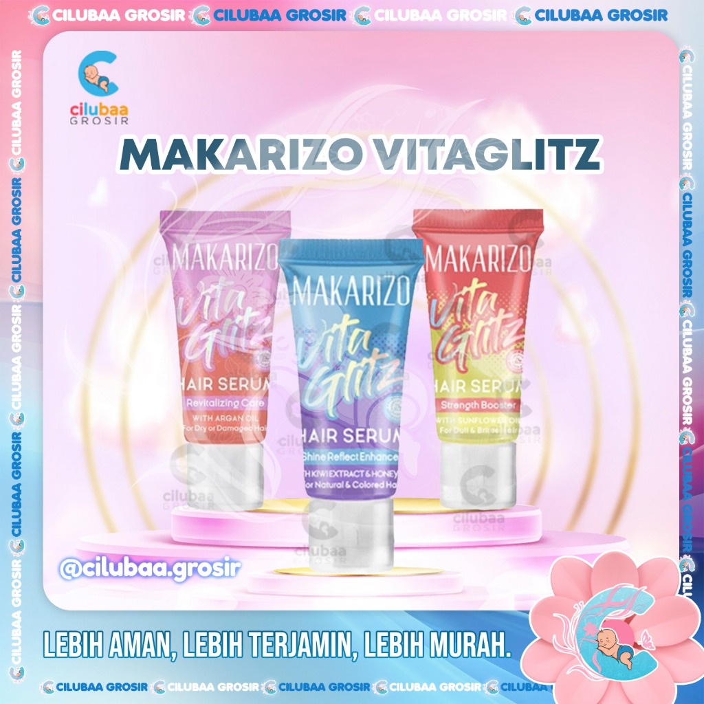 MAKARIZO VITAGLITZ Hair Serum Strength Booster Shine Reflect Enhancer || Serum Rambut 8ml