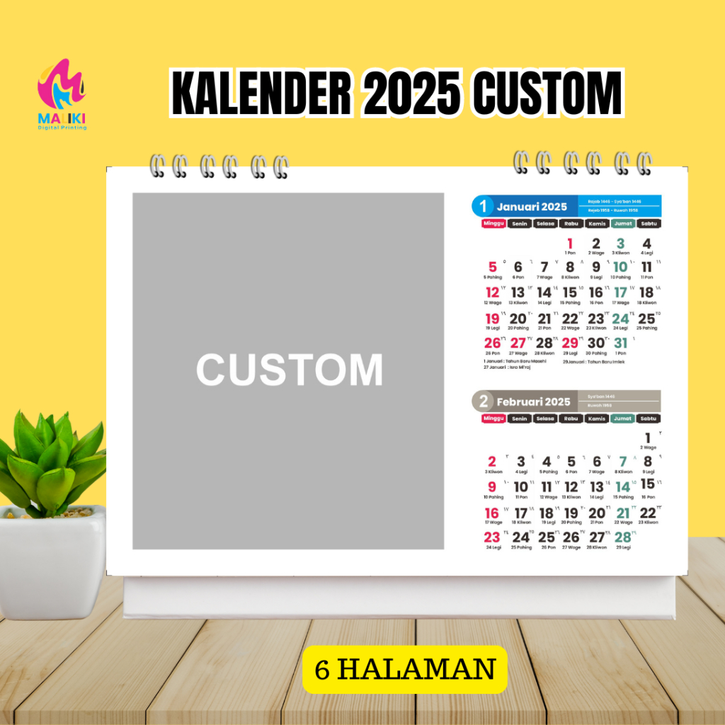 

KALENDER MEJA / KALENDER DUDUK 2024 & 2025 CUSTOM MINIMALIST Modern