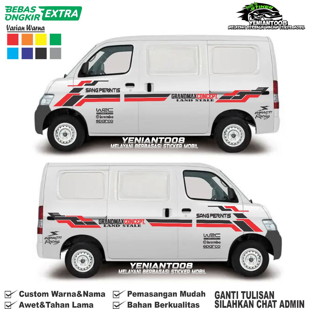 stiker mobil daihatsu granmax minibus sticker minibus granmax stiker granmax sticker mobil variasi m