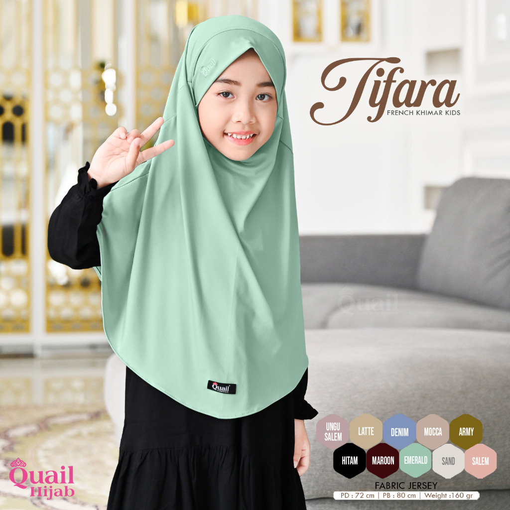 French Khimar Anak Jersey Premium TIFARA Quail Original Hijab Kids Terbaru COD Distributor Resmi