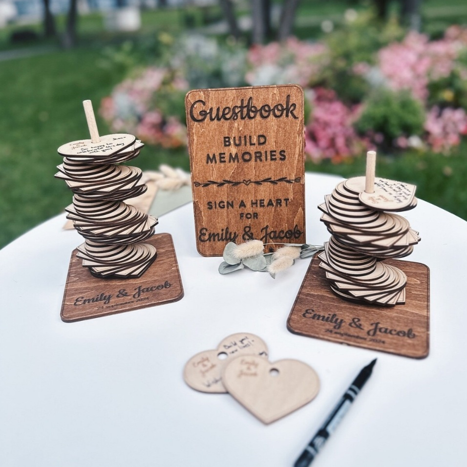Guestbook Aesthetic Buku Tamu Kayu Wood Decoration Lamaran Pernikahan Engagement Wedding Ucapan