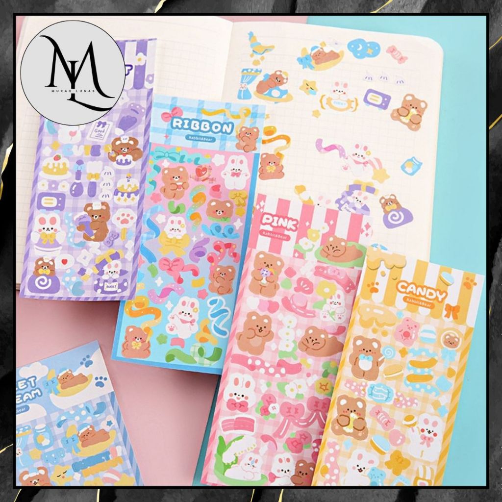 

MUNAS STICKER WATERPROOF KARTUN BEAR RABBIT HOLOGRAM STIKER MOTIF KARTUN BERUANG DAN KELINCI KOREA LUCU ANTI AIR DEKORASI HANDBOOK SCRAPBOOK DIY STICKER BOTOL MINUM TUMBLR VIRAL LUCU MURAH CANTIK