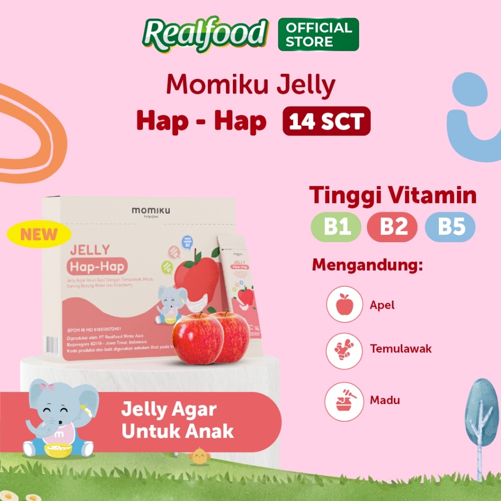 

[NOT FOR SALE] Realfood Momiku Jelly Hap-Hap Sarang Burung Walet dengan Ekstrak Temulawak, Madu Hutan dan Tinggi Vitamin B1, B2 & B5