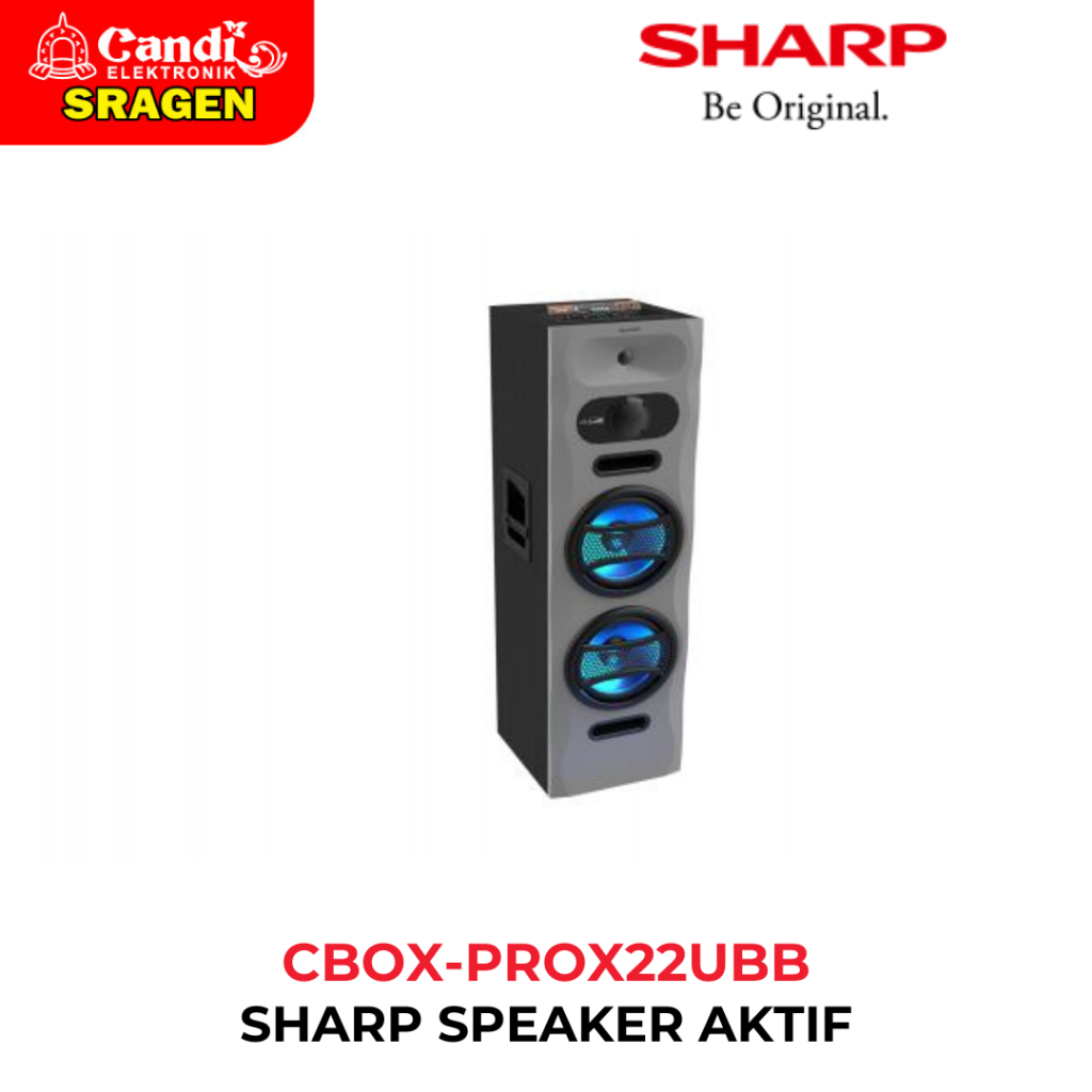 SHARP Speaker Aktif 12 inch Double Woofer - CBOX-PROX22UBB