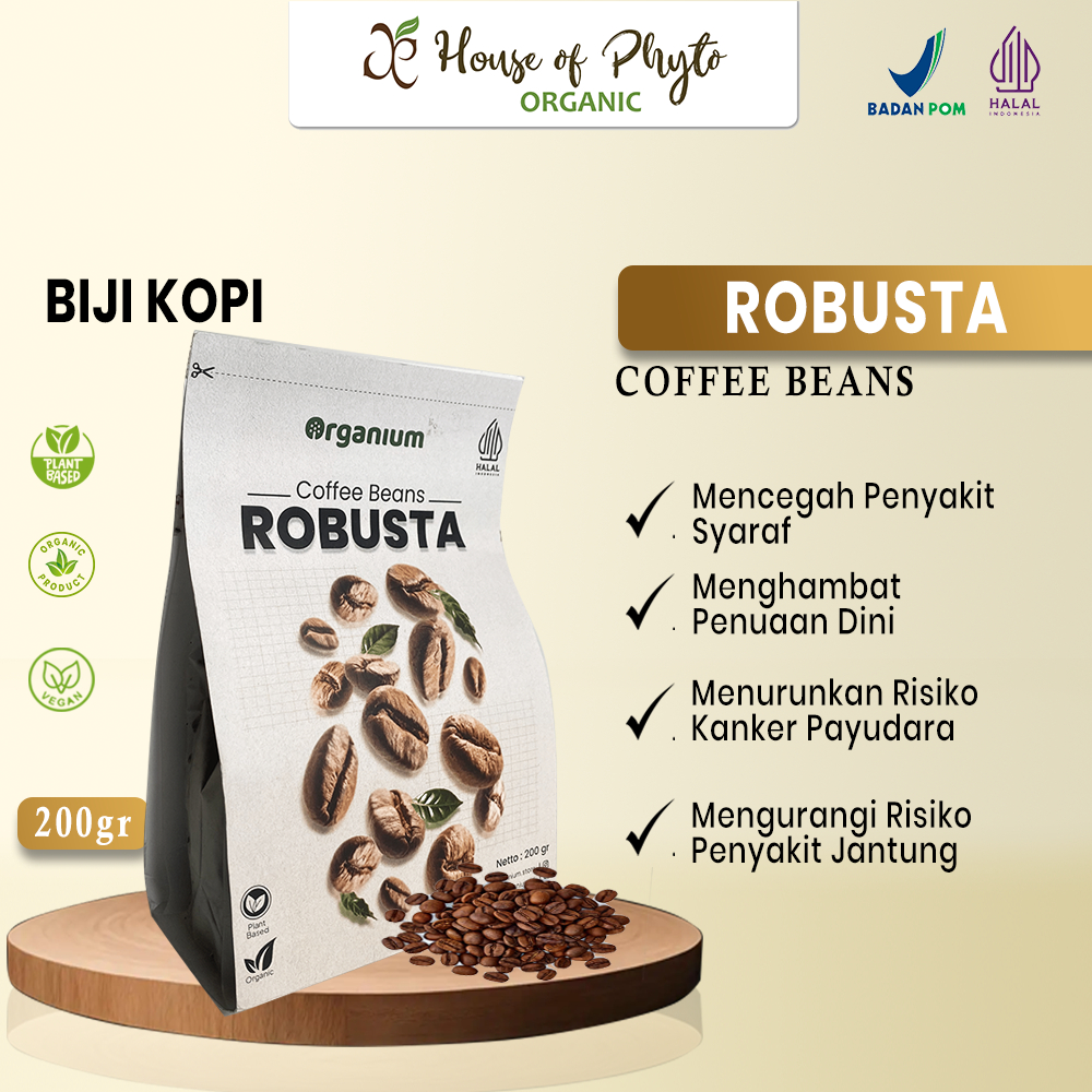 

Coffee Beans Robusta ORGANIUM Biji Kopi Robusta - 200g