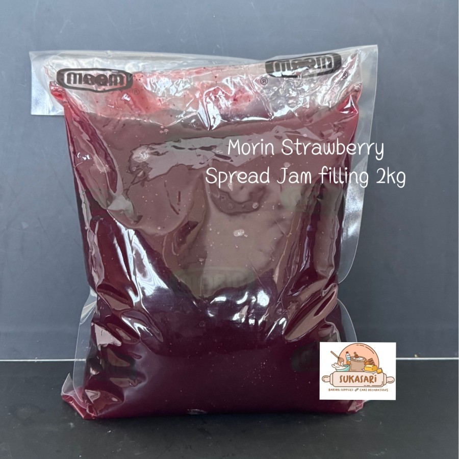 

Morin Strawberry Spread jam 2kg pack Selai Jam isian Spread Stroberi