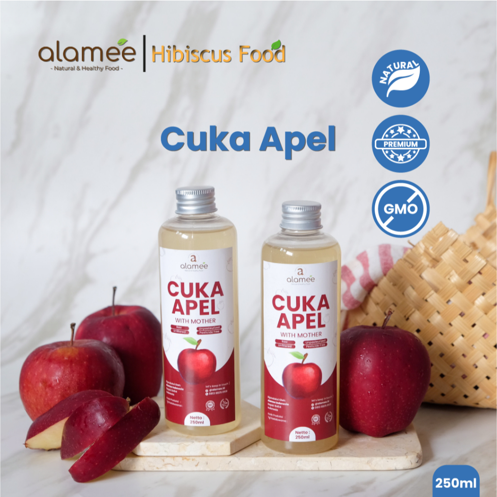 

ALAMEE Cuka Apel Original Vinegar With Mother Premium Organik Apple Cider Vinegar Sari Buah