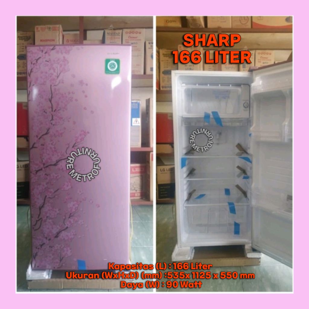 KULKAS SHARP 1 PINTU 166 LITER SJ N 182 KULKAS SHARP 182 D 166 LITER FREE ONGKIR SERANG KOTA