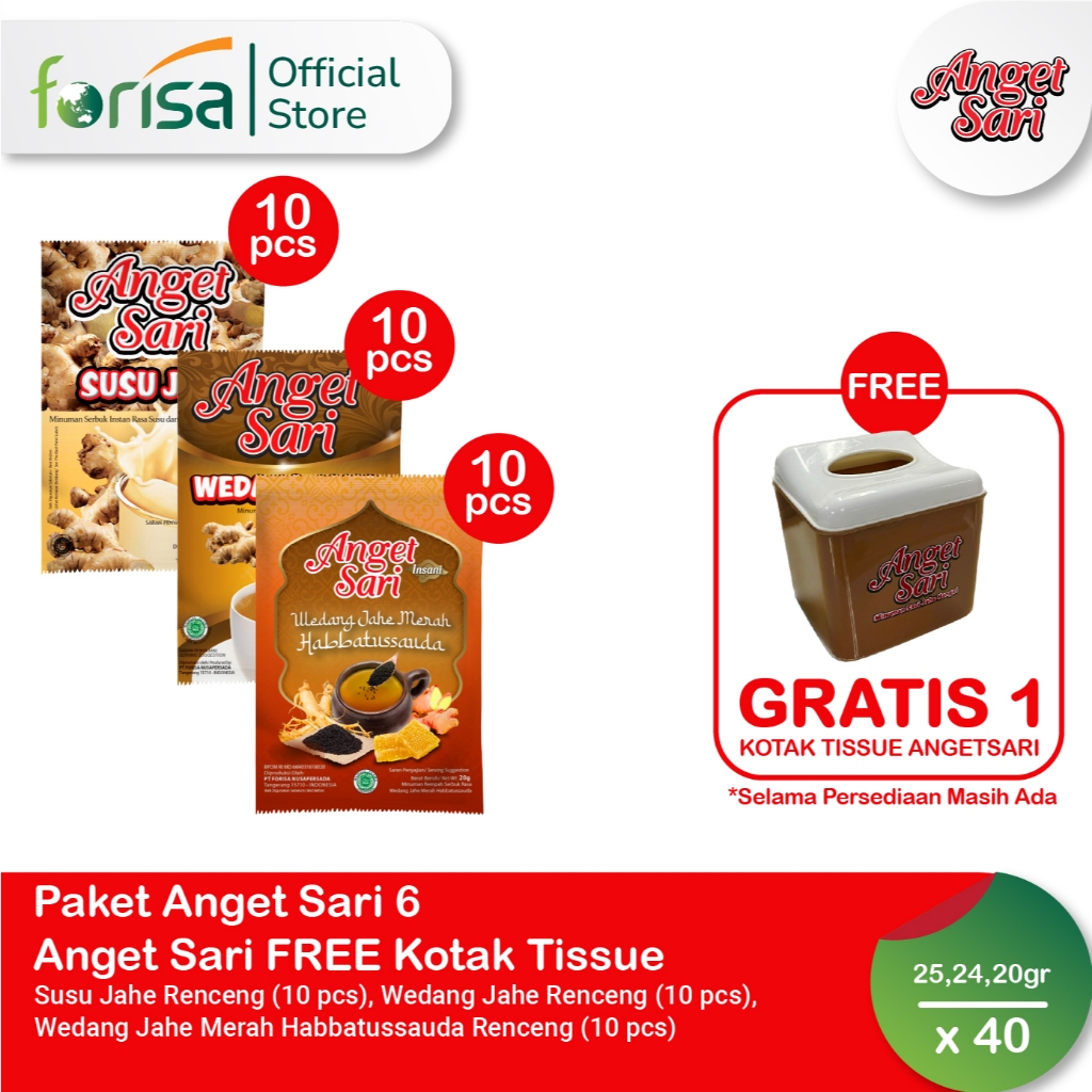 

[FREE Tempat Tissue] Paket Hangat 4 Anget Sari