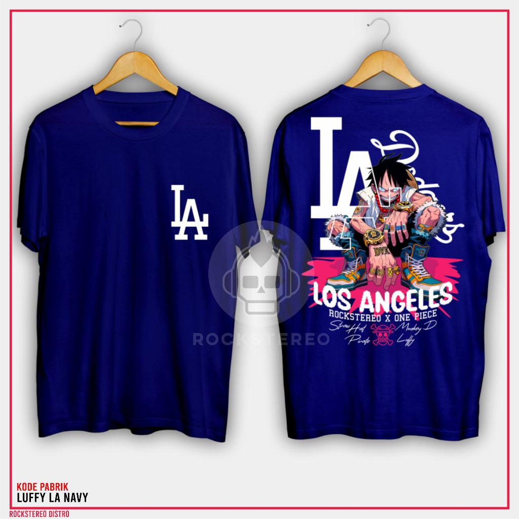 KAOS DISTRO ANIME -[ ONE PIECE / NIKA / GEAR / ZORO ]-- LUFFY LA NAVY