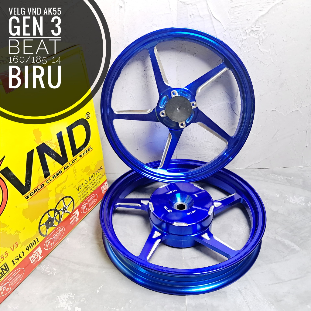 Velg VND AK55 Gen3 Beat/Vario110/Scoopy ring 14/ Genio ring 14/ Spacy ring 14 Biru/Ungu/Orange 160/1