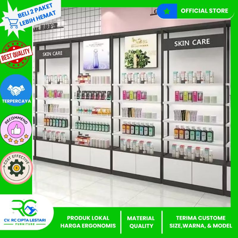 [RC] Rak Display Kosmetik 4 Rak Toko Kosmetik