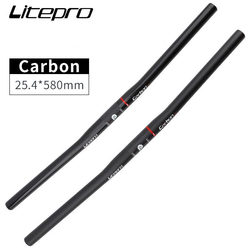 Handlebar Litepro Carbon Flat 25.4 x 580mm Roadbike MTB Sepeda Lipat Original