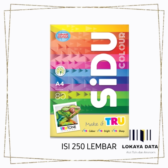 

SIDU A4 HVS WARNA 80GSM 250 LEMBAR