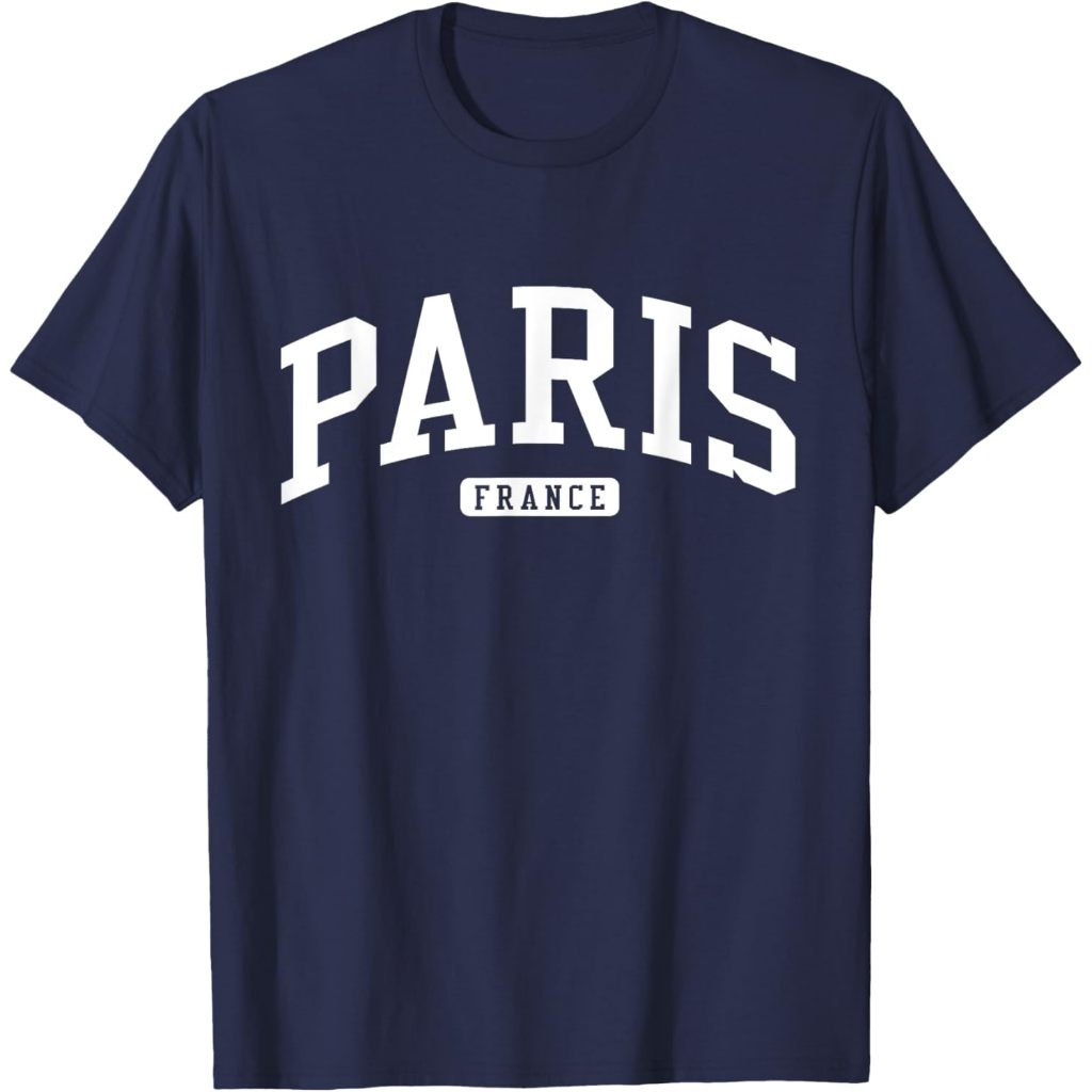 Baju Kaos Dewasa Paris France College University Style T-Shirt Pakaian Fashion Atasan Distro Remaja 