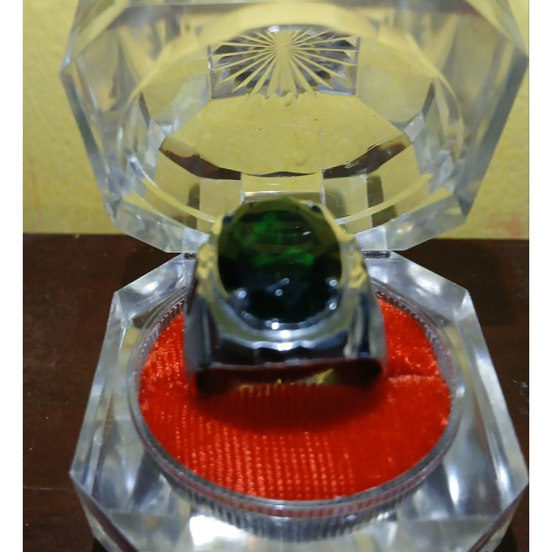 Green Topaz Topaz Hijau Cincin Ring Monel No.22