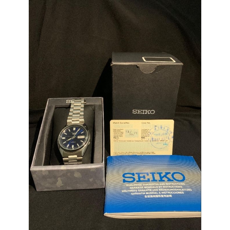 Jam Tangan Pria Seiko 5 SNXS77K1 Automatic Blue Dial All Stainless Steel