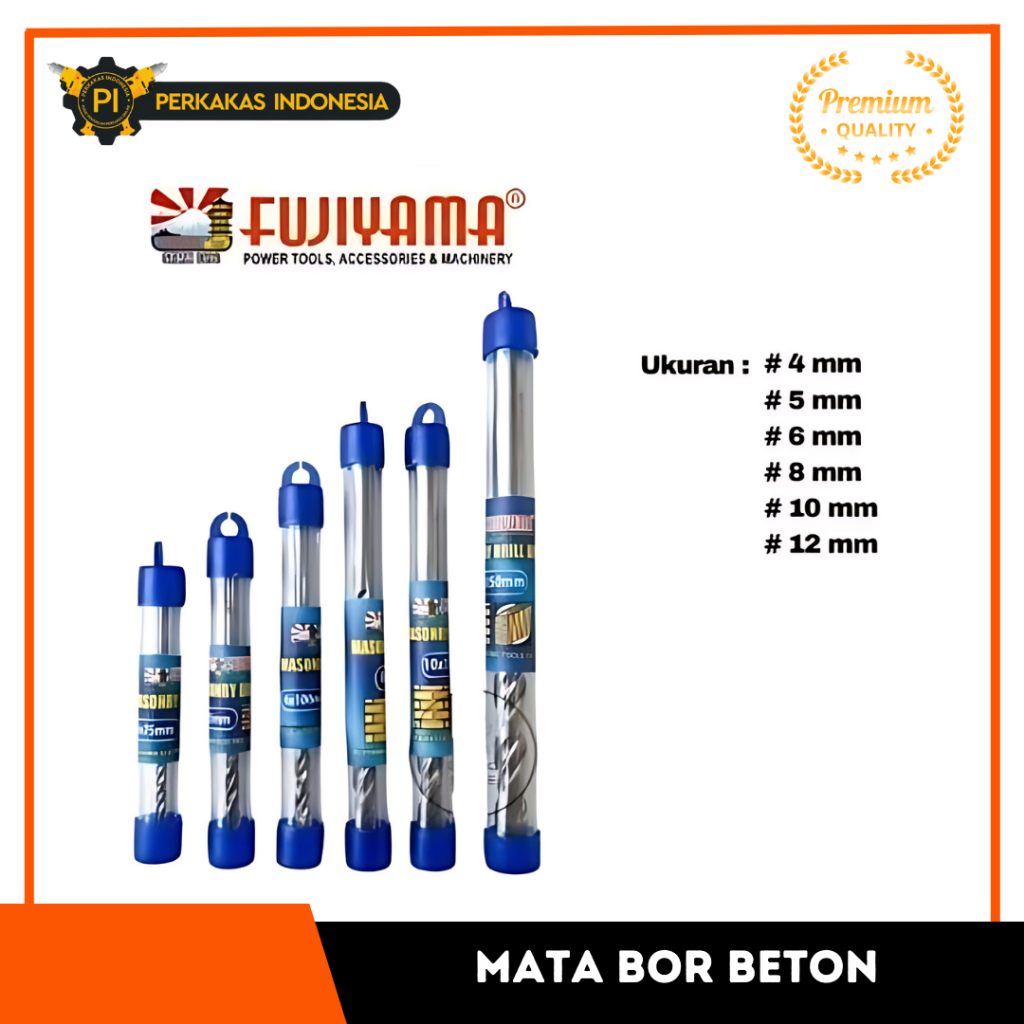 Mata Bor Tembok Hammer Impact Drill BitsBeton FUJIYAMA ORIGINAL Masonry Drill Bit Best Quality Pisau