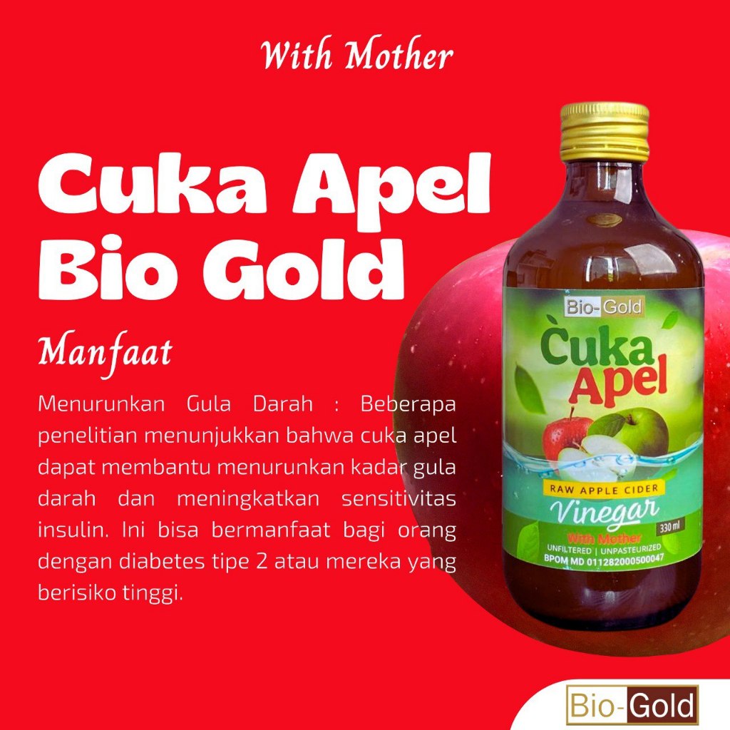 

Cuka Apel Organic With Mother ( Sari Cuka ) Cuka Apple Bio Gold