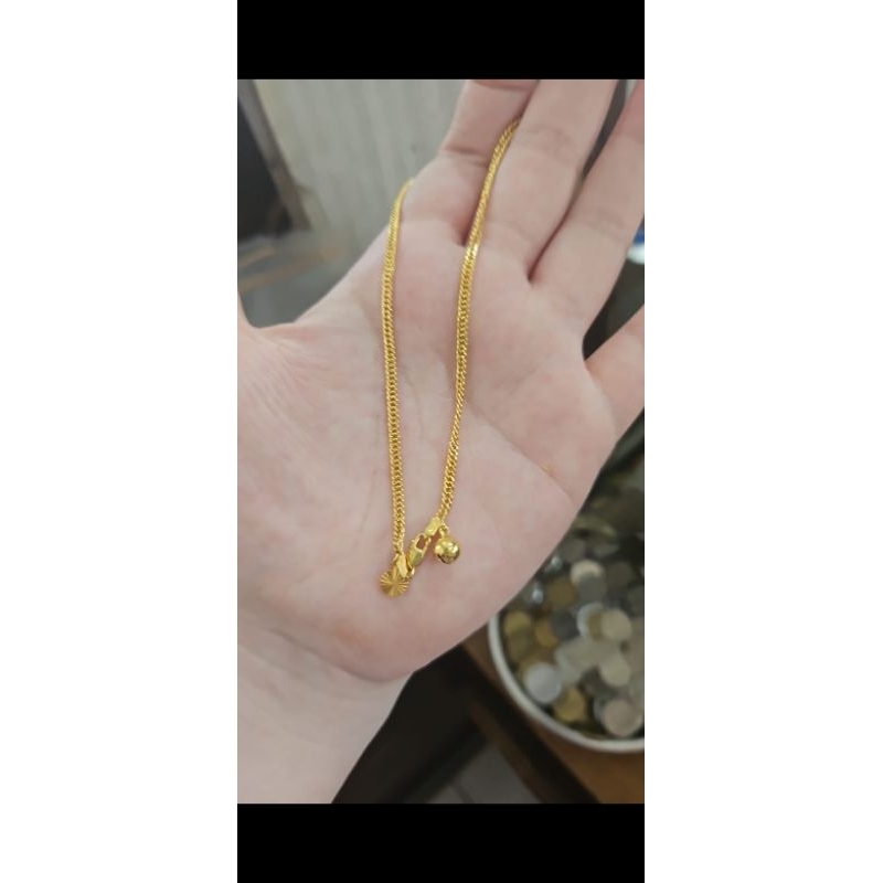 Gelang kaki rantai italy emas asli 420 42% 25 cm 25cm mas muda