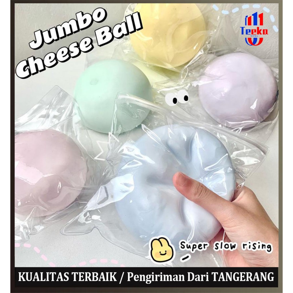 Yun TEEKA 10cm Jumbo Cheese Ball Squishy / Big Cheese Ball Taba Squishy / Squishy Cheese Ball /