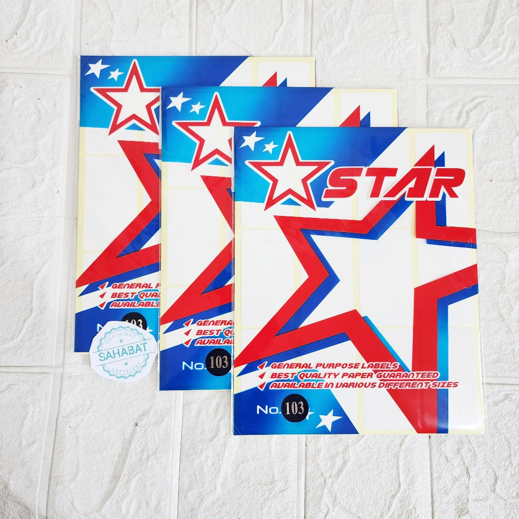 

STAR LABEL BUKU DAN UNDANGAN STIKER PUTIH POLOS NO 99 DAN 103