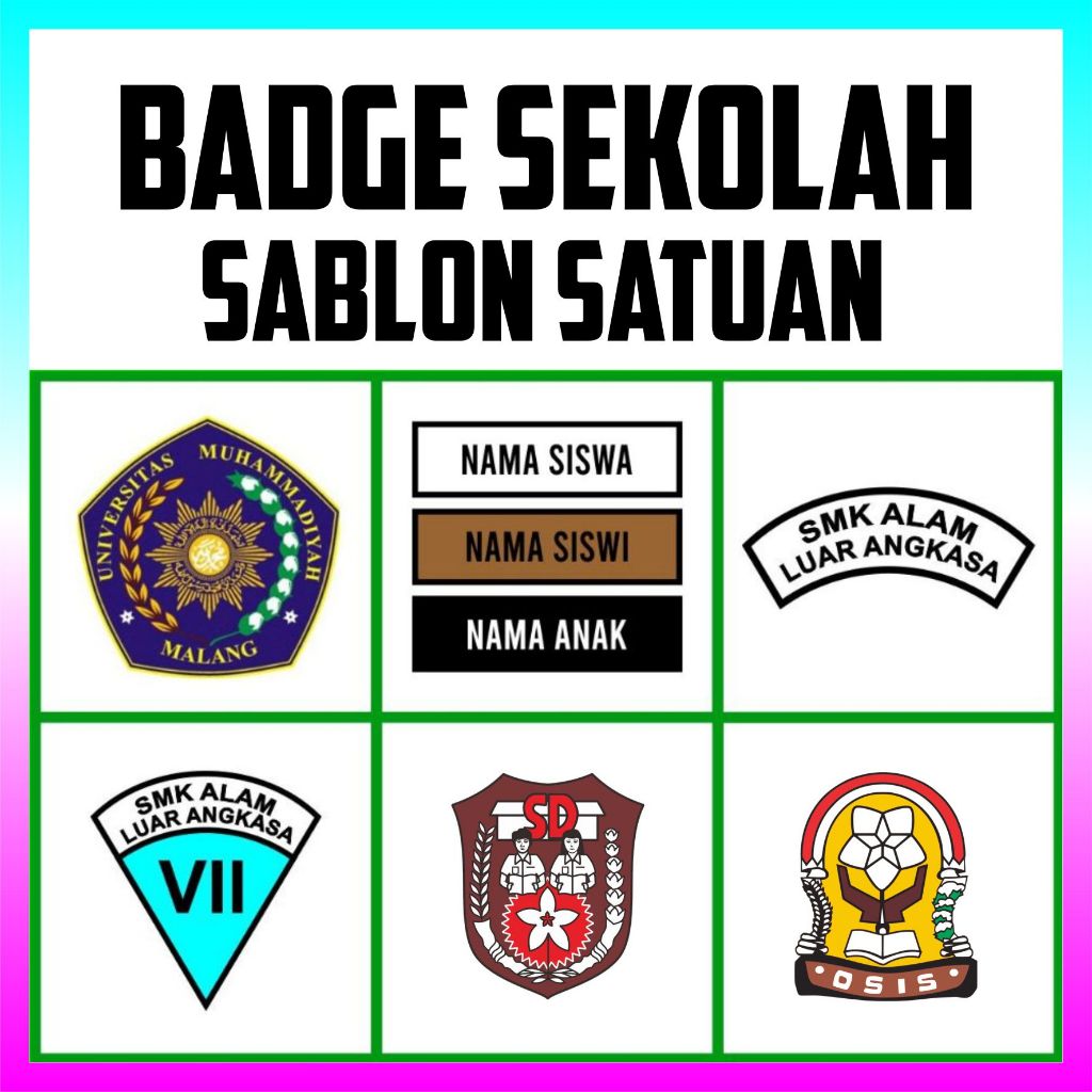 BADGE SEKOLAH SATUAN SABLON - REY CLOTHING
