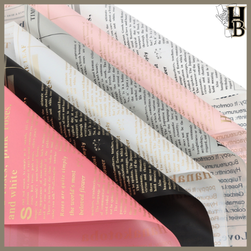 

Kertas Buket Bunga Cellophane Newspaper Flower Wrapping Paper Waterproof Motif Koran Ecer 6041