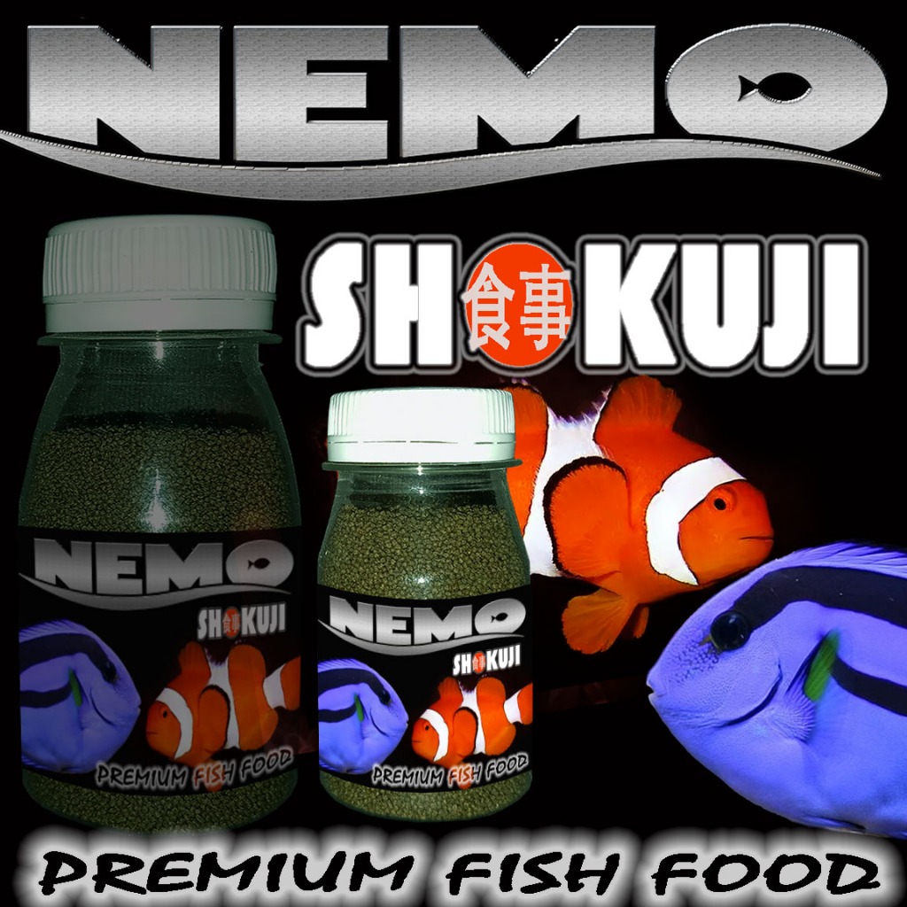 SHOKUJI NEMO PELET MAKANAN IKAN HIAS AIR LAUT CLOWNFISH IKAN BADUT DORI BLUE TANG  NEON TETRA WATCHM