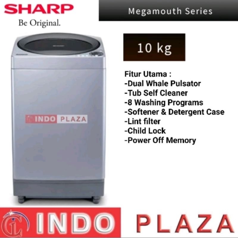 MESIN CUCI SHARP 1 TABUNG 10 Kg ESM-1008TSAK (MEDAN)