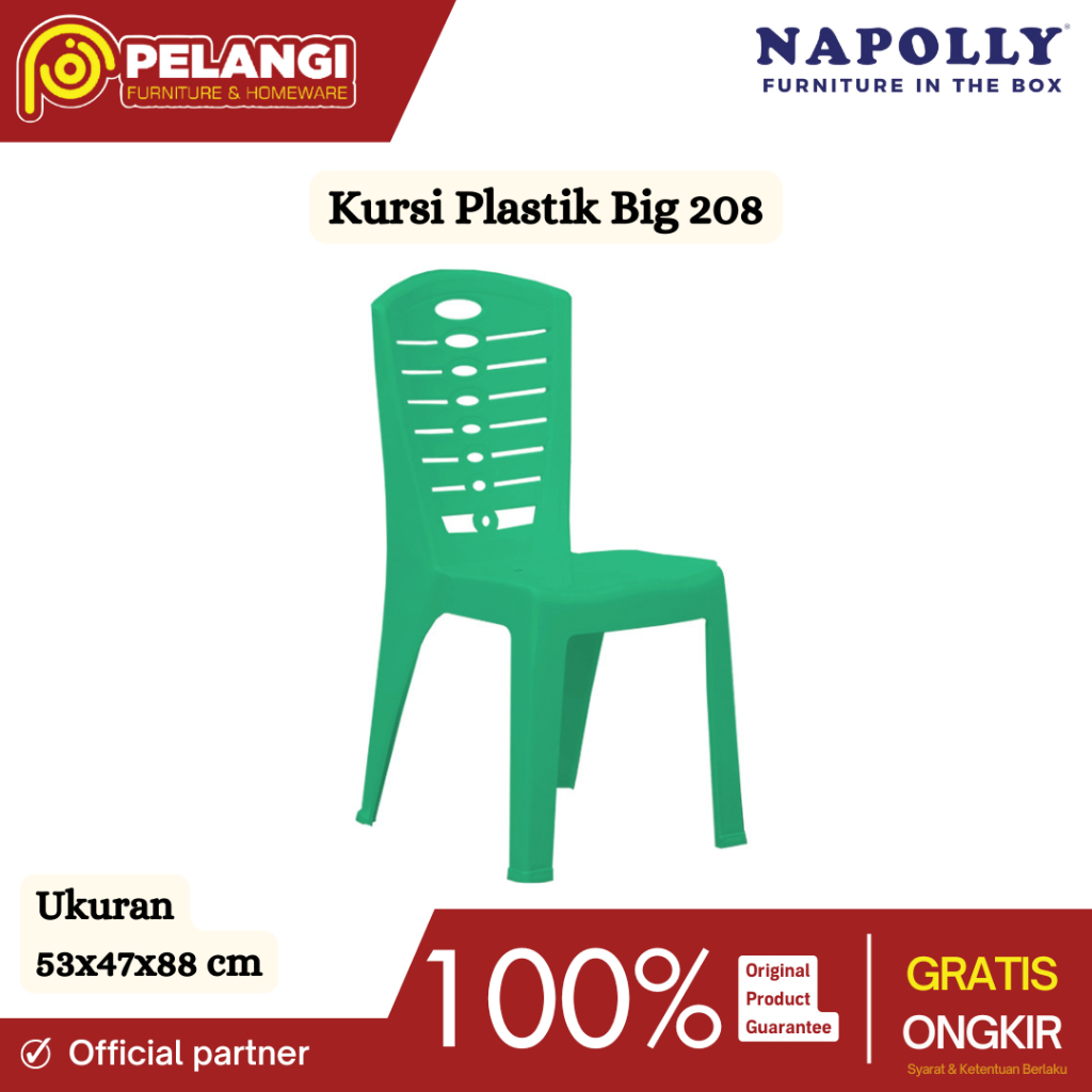 Kursi Napolly Big 208B | Kursi Plastik | Kursi Susun | Kursi Hajatan | Kursi RT | Kursi Napolly | Pe
