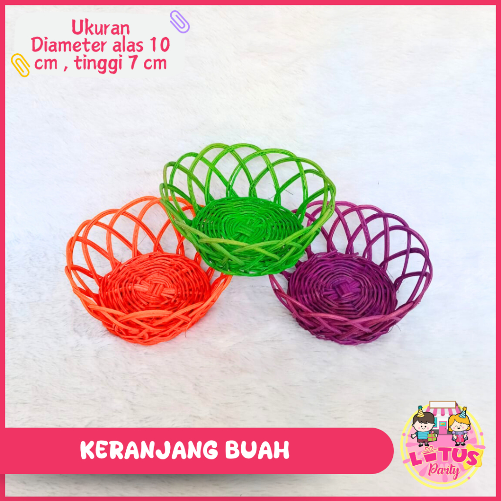 Keranjang Rotan Buah / Keranjang Rotan Buah Warna / Keranjang Hampers Buah