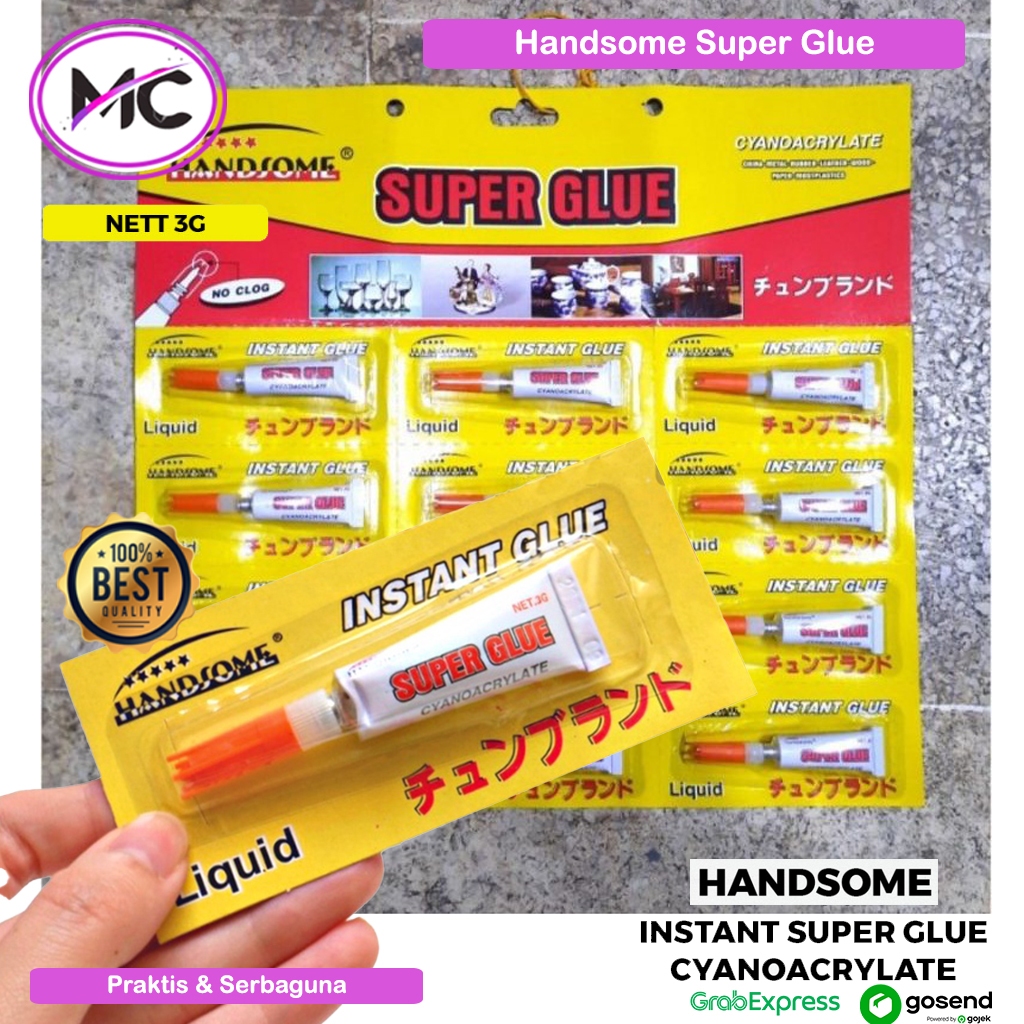 

Lem Power Glue Liquid Handsome Instan Super Glue 3gr Tube Lem Cair Instant Glue Lem Korea Besi Kertas Sendal Lem Serbaguna Per 1 pcs Murah