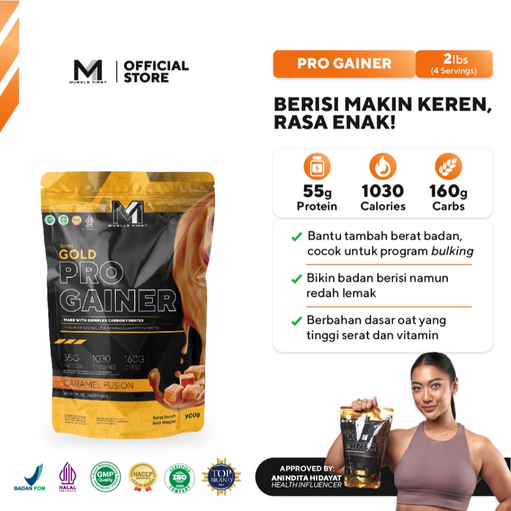 MUSCLE FIRST Pro Gainer 2lbs/900gr - Mass Gainer Penambah Berat Badan