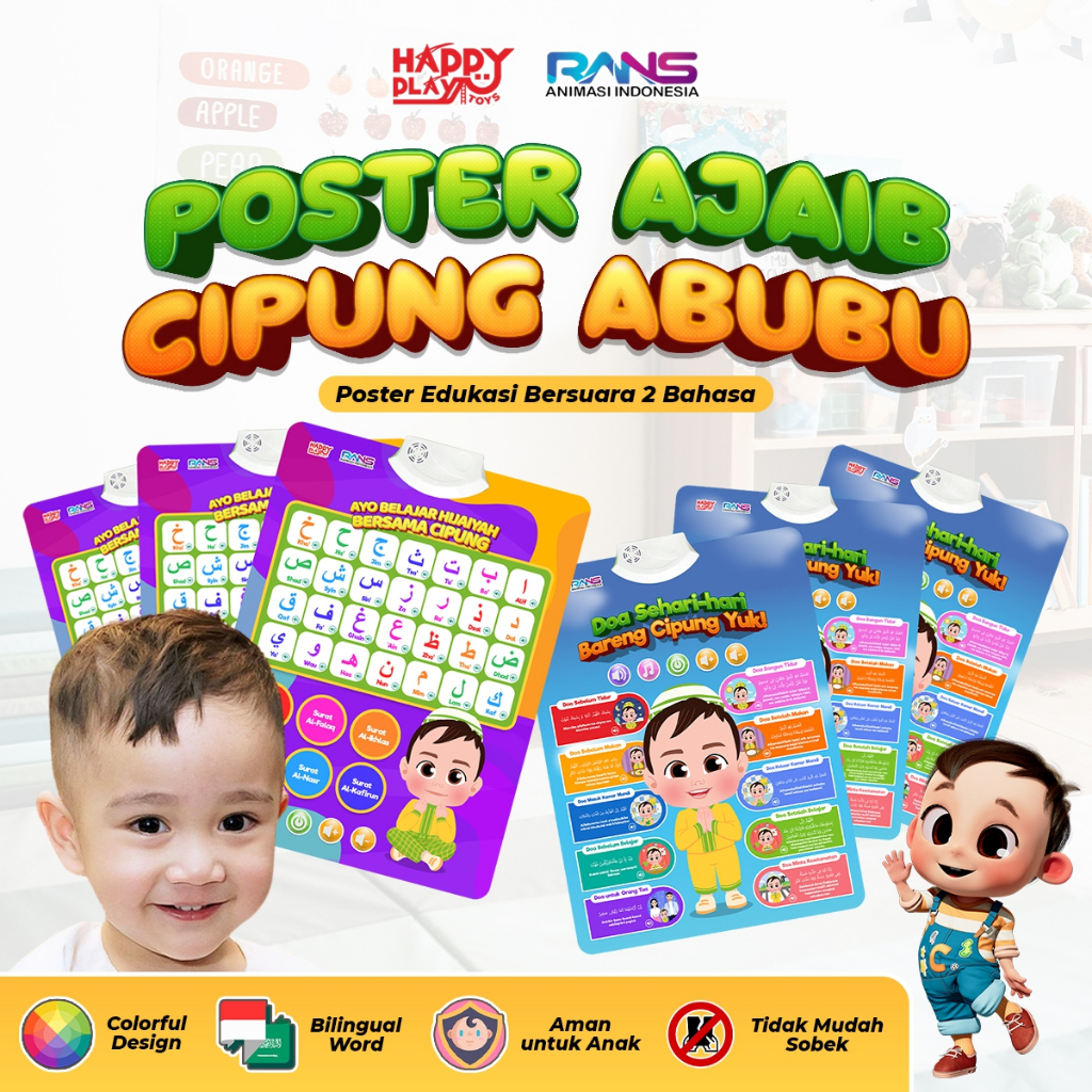 Poster Edukasi Suara Poster Ajaib Cipung Talking Poster Poster dinding Suara Mainan Edukasi Anak
