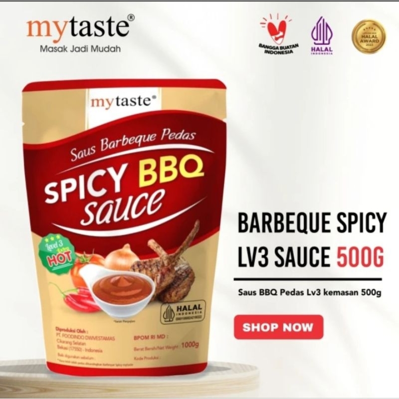 

SAUS MY TASTE BBQ LEVEL 3 SPICY SAUCE 500GR ORIGINAL