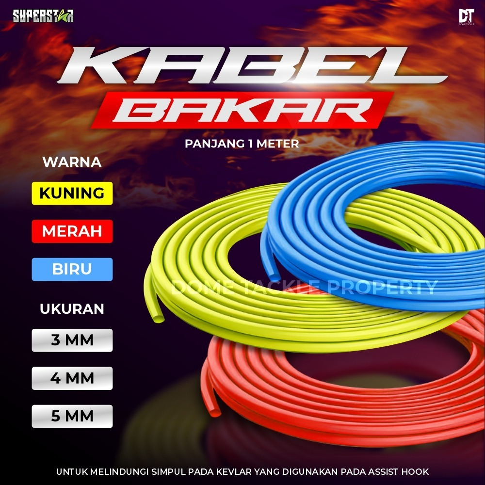 Kabel Selang Bakar Superstar Assist Hook Heat Shrink 3 4 5 mm Panjang 1 Meter Luminous Tube Lure Mar