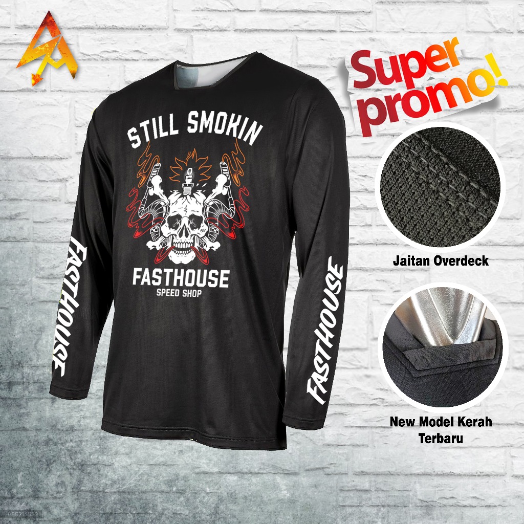 Jersey olah trail cross baju Sepeda motor adventure cros trabas motocross jerset jersy racing hitam