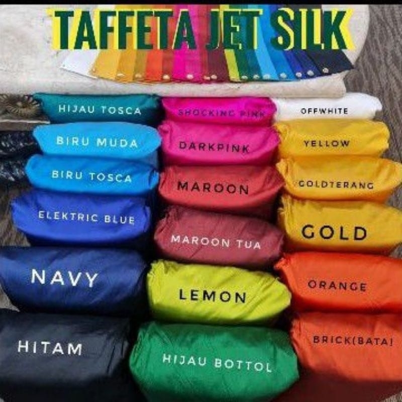 Kian Tafeta douff Polos/Bahan Kain Tafeta douff silk.