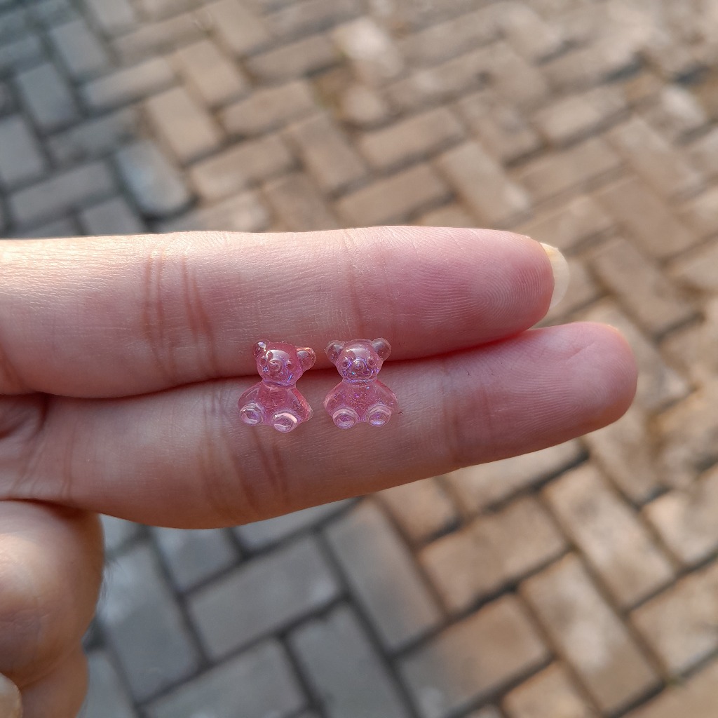 ANTING TUSUK PLASTIK BERUANG  / ANTING HYPOALLERGENIC BEAR / ANTING ANTI ALERGI / ANTING KOREA STYLE