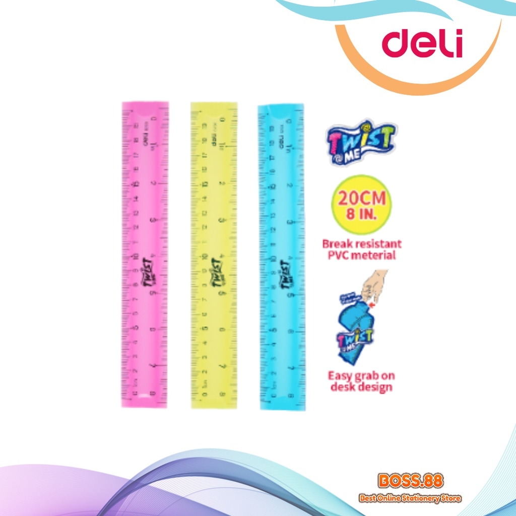 

RULER / GARISAN 20 CM FLEXIBLE DELI E-6208 (1 PCS)