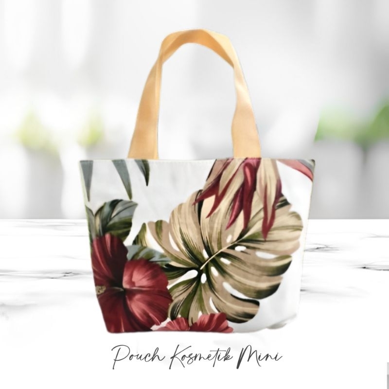 Tas Twill Kosmetik Wanita/Pouch Make Up Wanita/Tas Kanvas