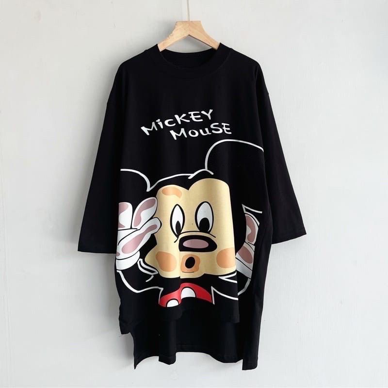 T- SHIRT OVERSIZED MICKEY MOUSE BLACK WANITA KAOS TOP OVERSIZED TERBARU KAOS WANITA JUMBO VIRAL T-SH