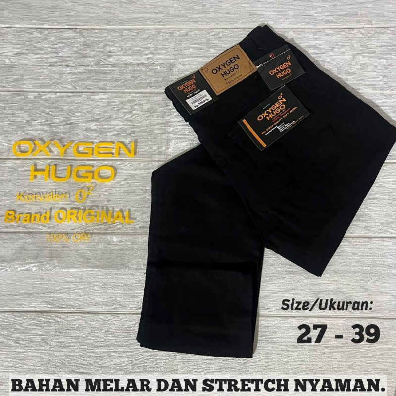 CELANA SEMI JEANS PANJANG SKINNY 27-38 PRIA DEWASA OXIGEN HAYGO/HUGO FULL 4 WARNA GANTENG BISA COD P