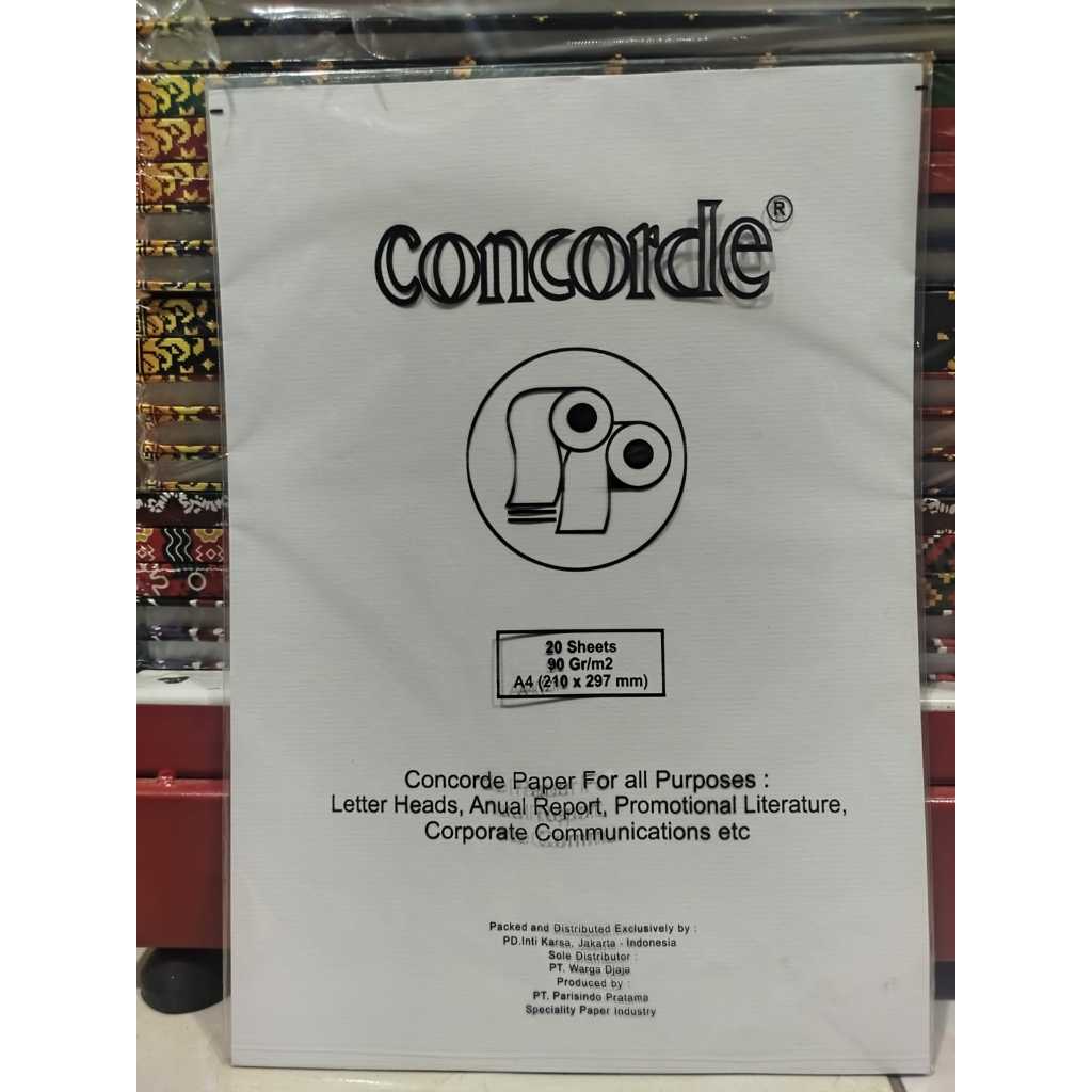 

Kertas Concorde A4 90 Gr 160 Gr 220 Gr Warna putih / 160 Warna