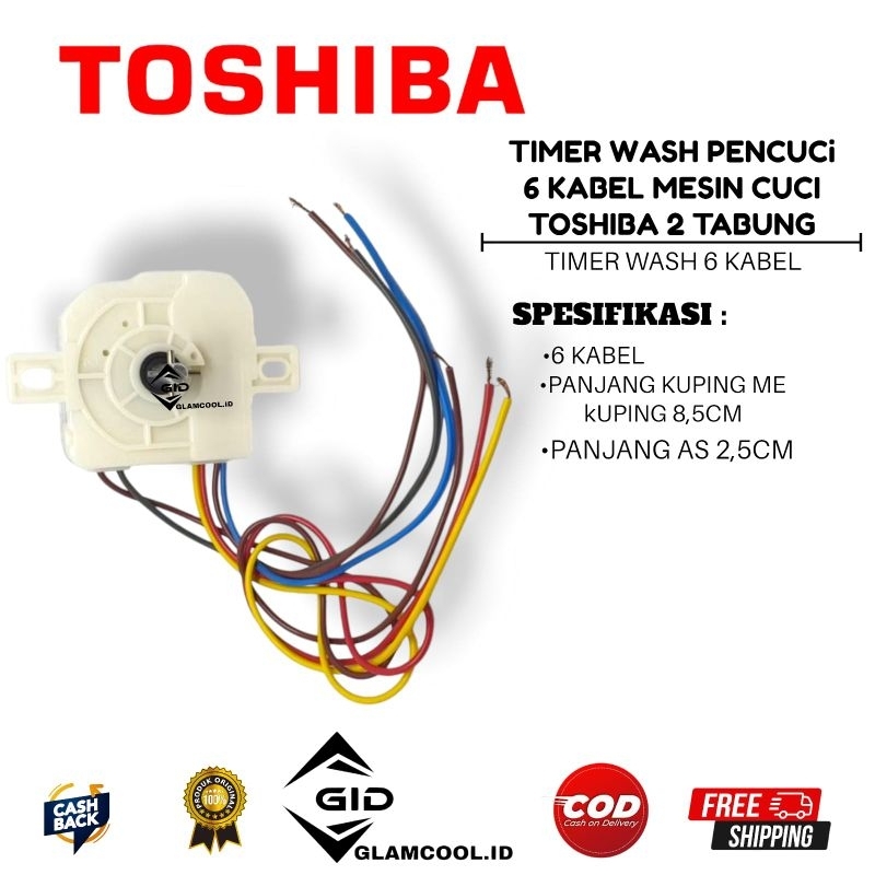 TIMER WASH PENCUCI 6 KABEL MESIN CUCI TOSHIBA 2 TABUNG