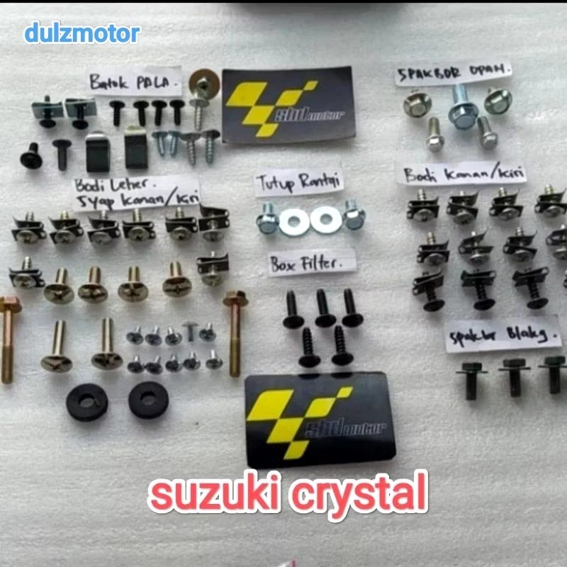 Baut full set body suzuki crystal - Baud lengkap bodi suzuki crystal
