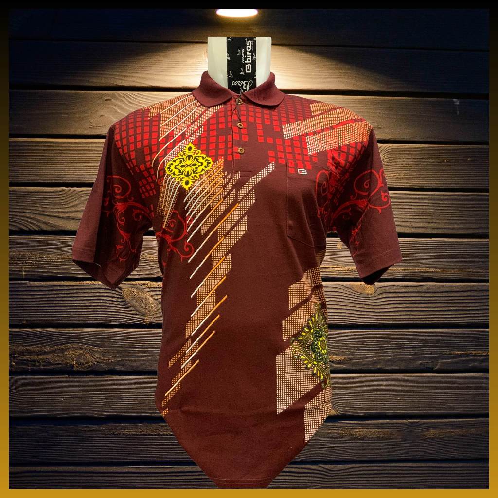 ORIGINAL 100% KAOS BIROS DIAMOND MERAH COKLAT - KAOS KOREA PRIA  (motif slide kiri)